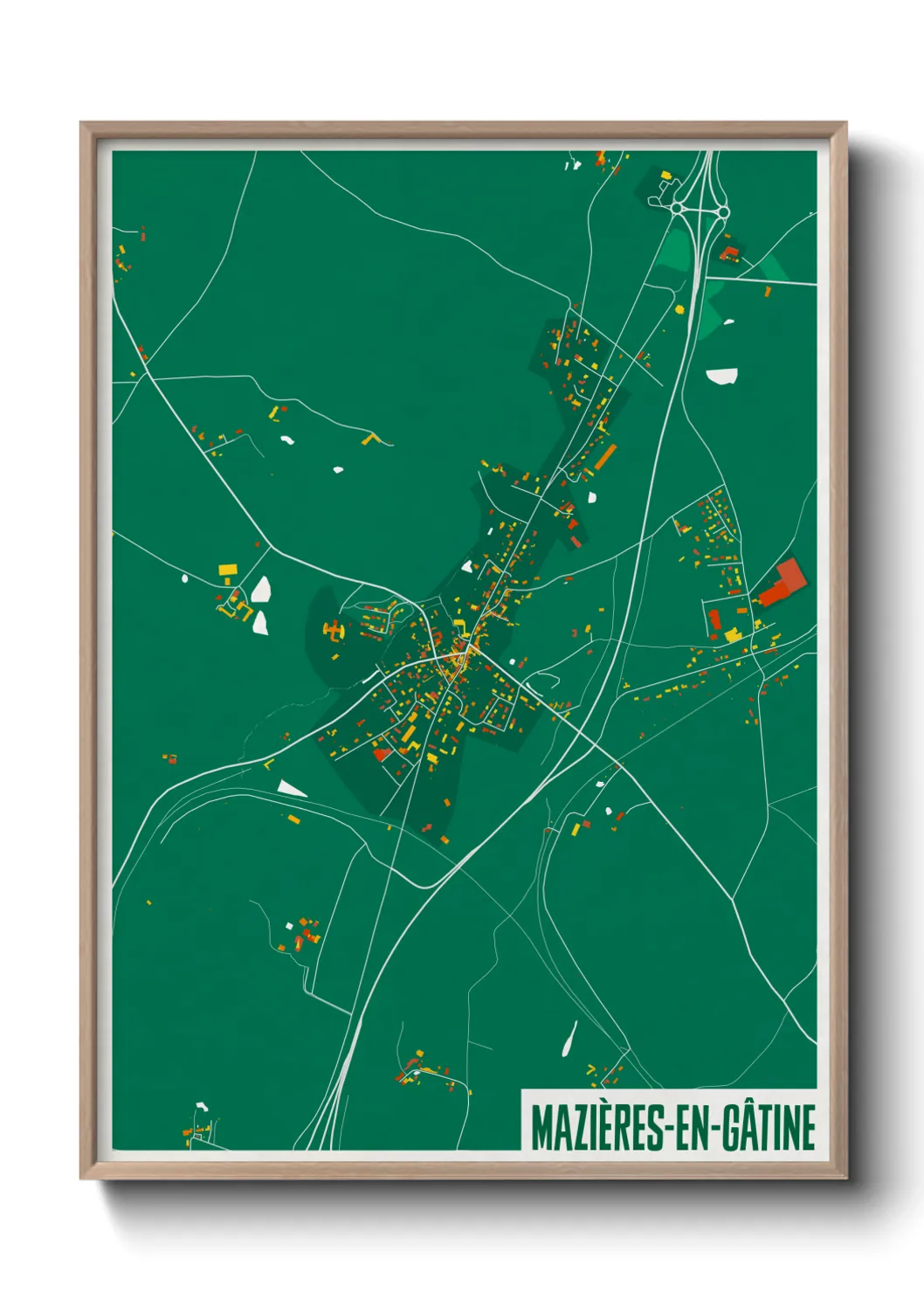 Une affiche de carte sur Mazières-en-Gâtine