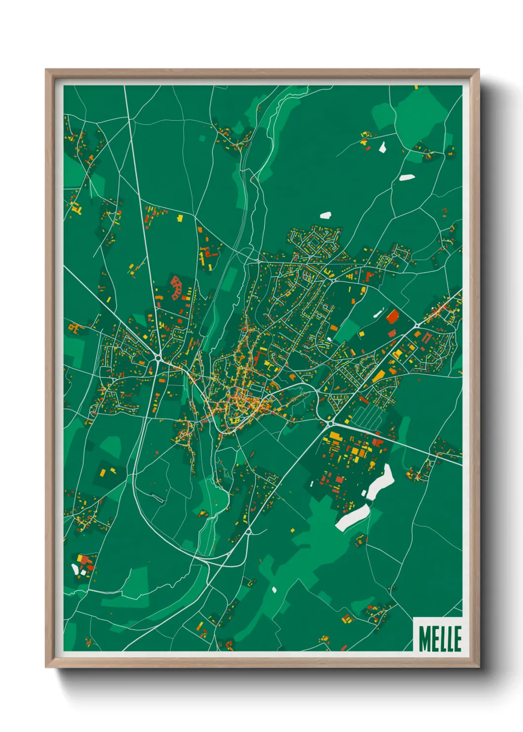 Une affiche de carte sur Melle