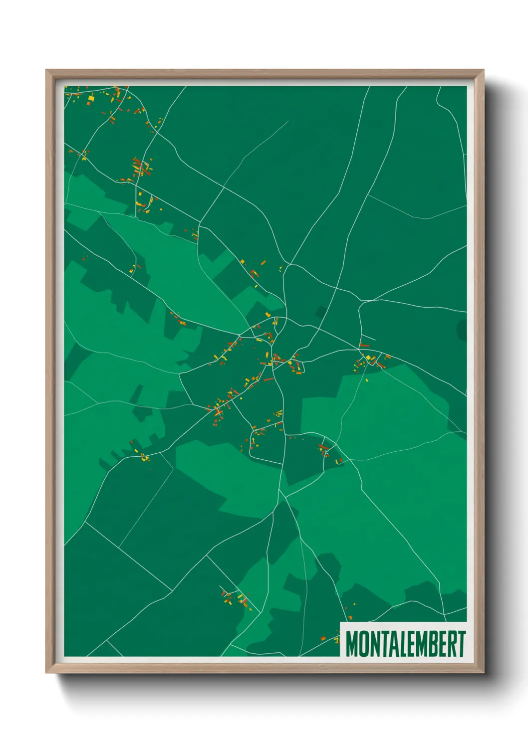 Une affiche de carte sur Montalembert