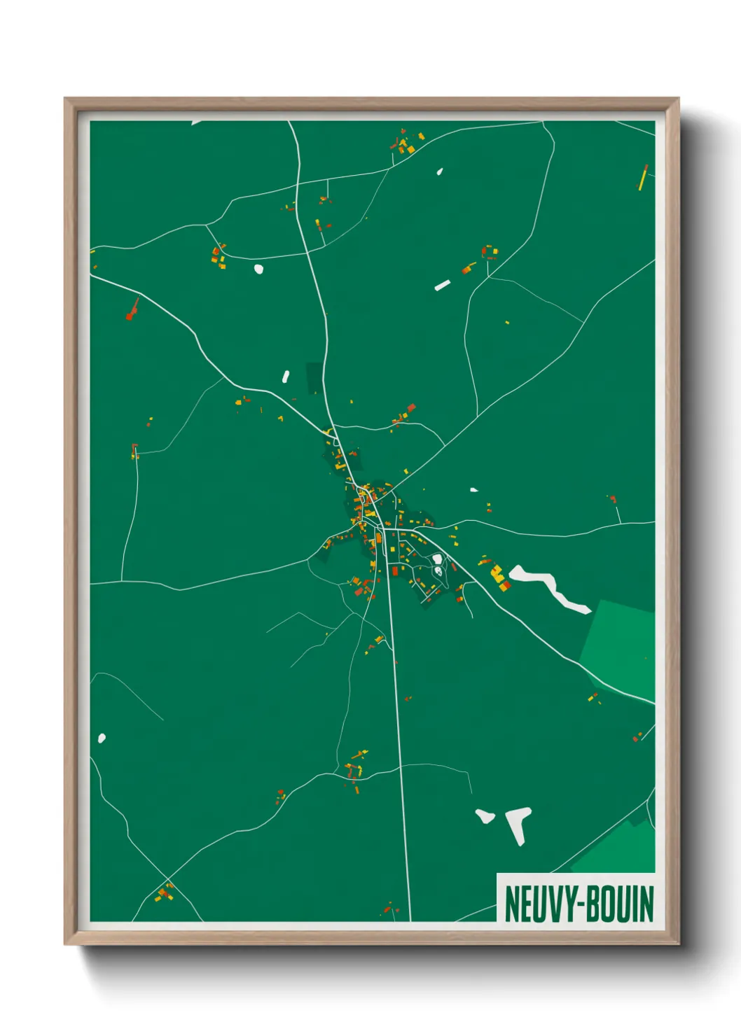 Une affiche de carte sur Neuvy-Bouin