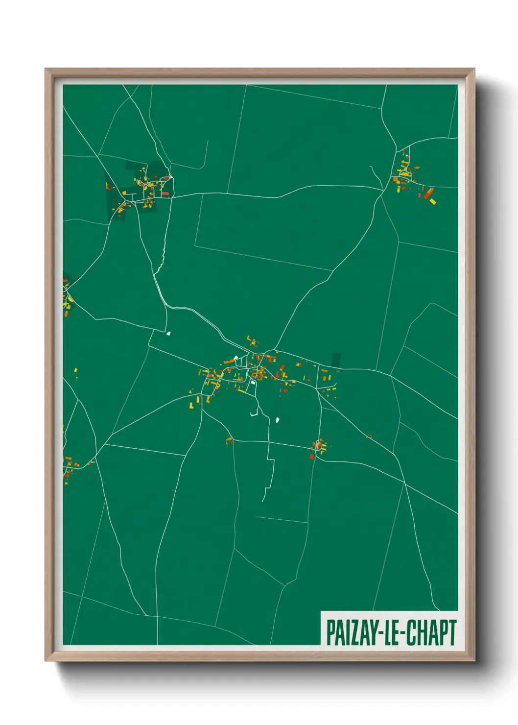 Une affiche de carte sur Paizay-le-Chapt