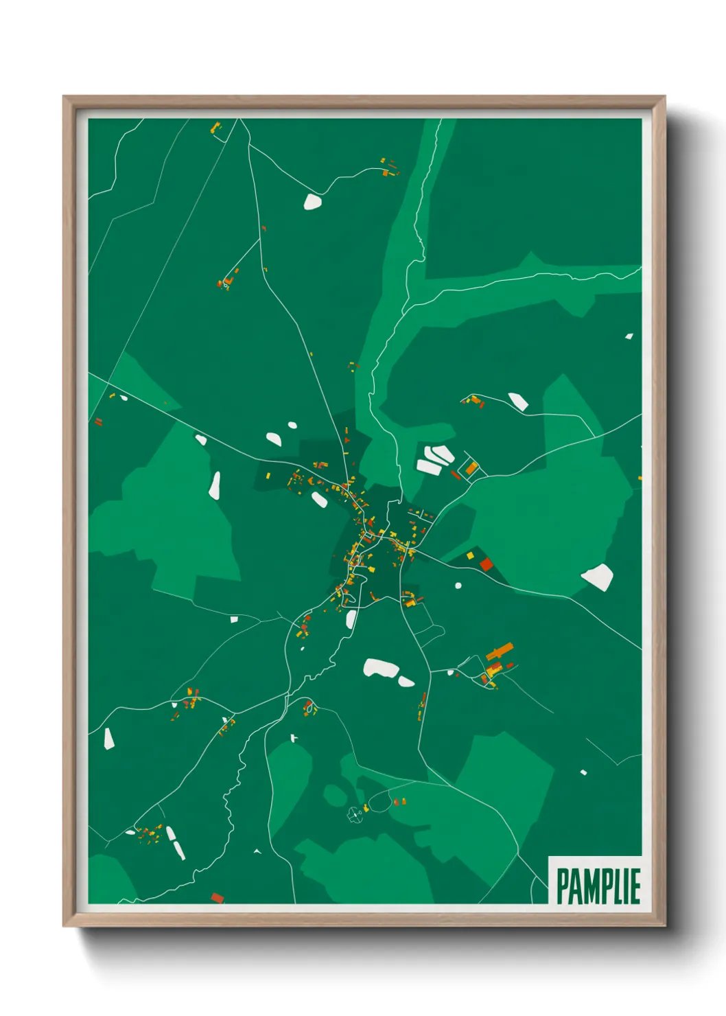 Une affiche de carte sur Pamplie