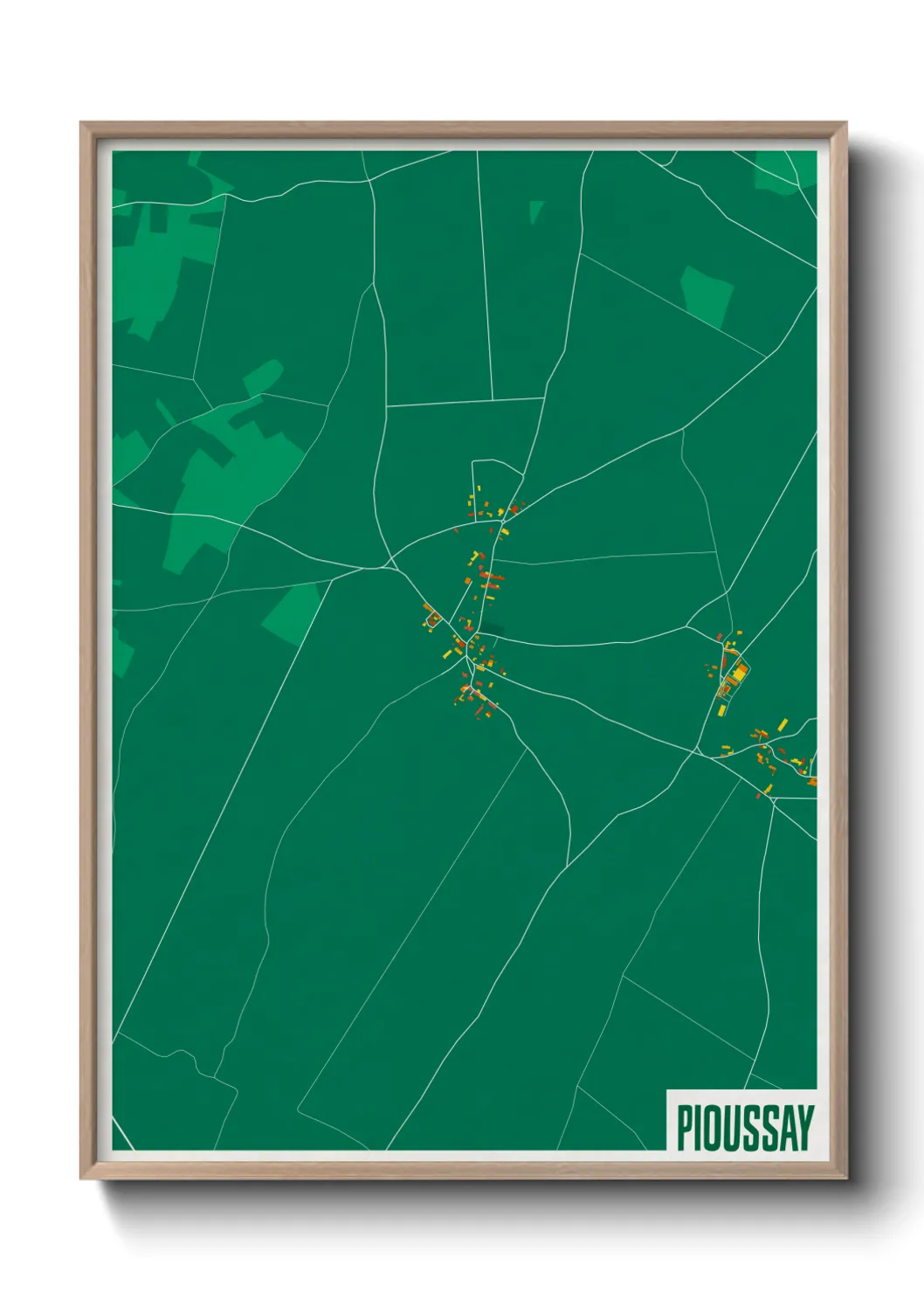 Une affiche de carte sur Pioussay