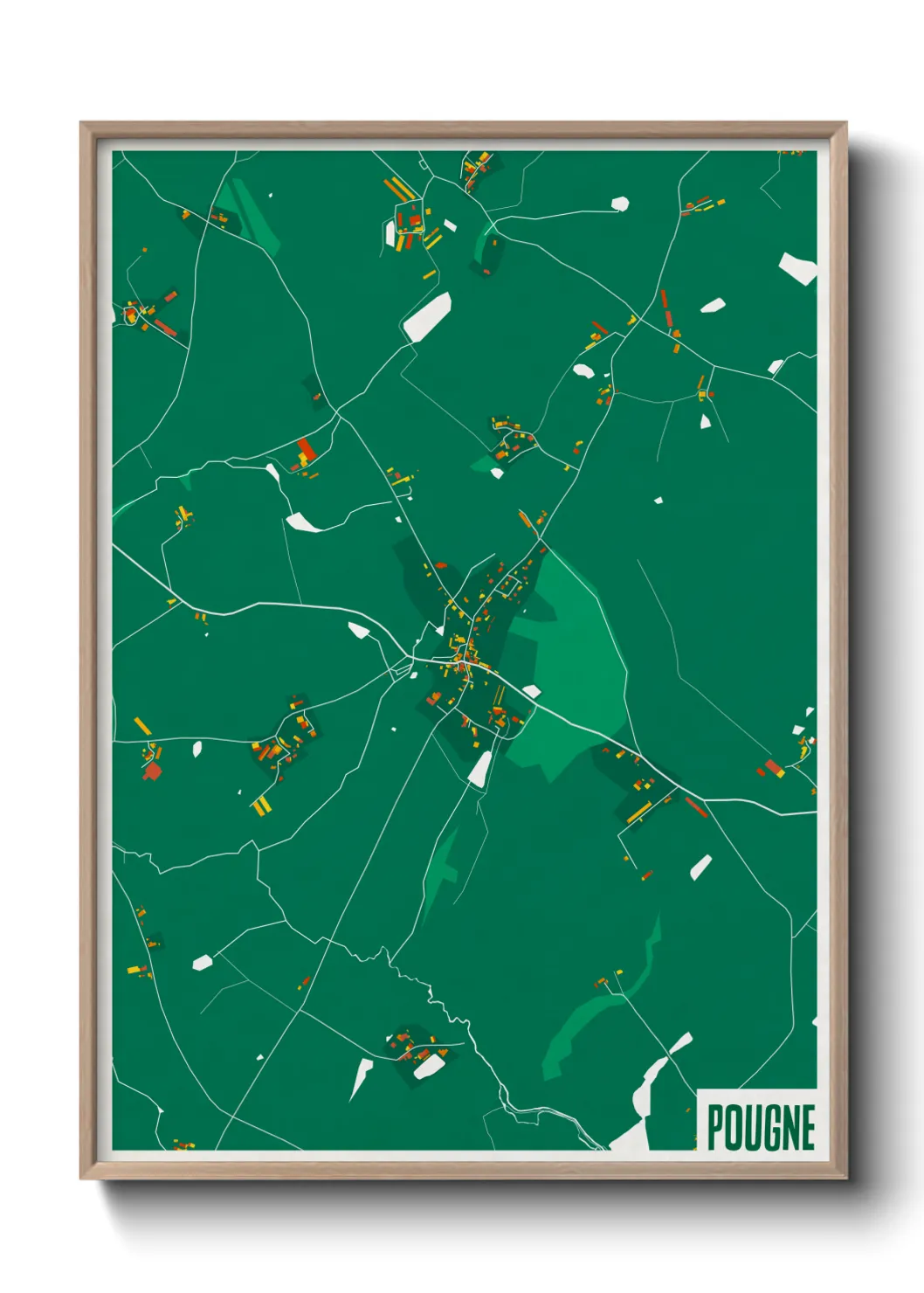 Une affiche de carte sur Pougne