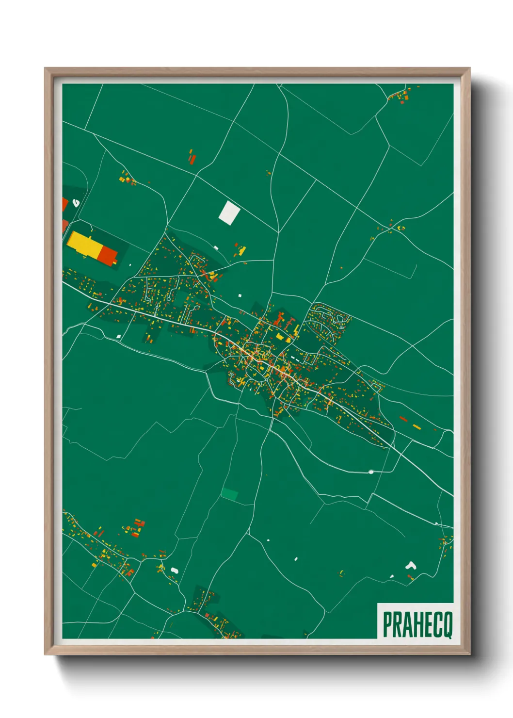 Une affiche de carte sur Prahecq