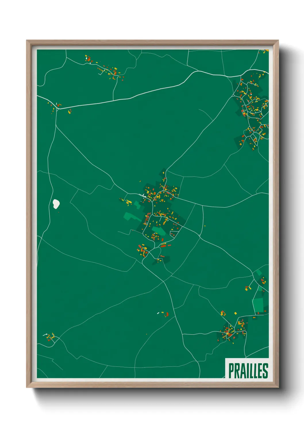 Une affiche de carte sur Prailles