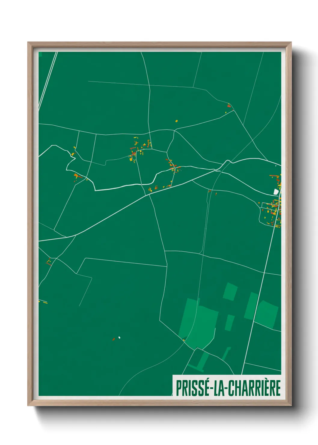 Une affiche de carte sur Prissé-la-Charrière