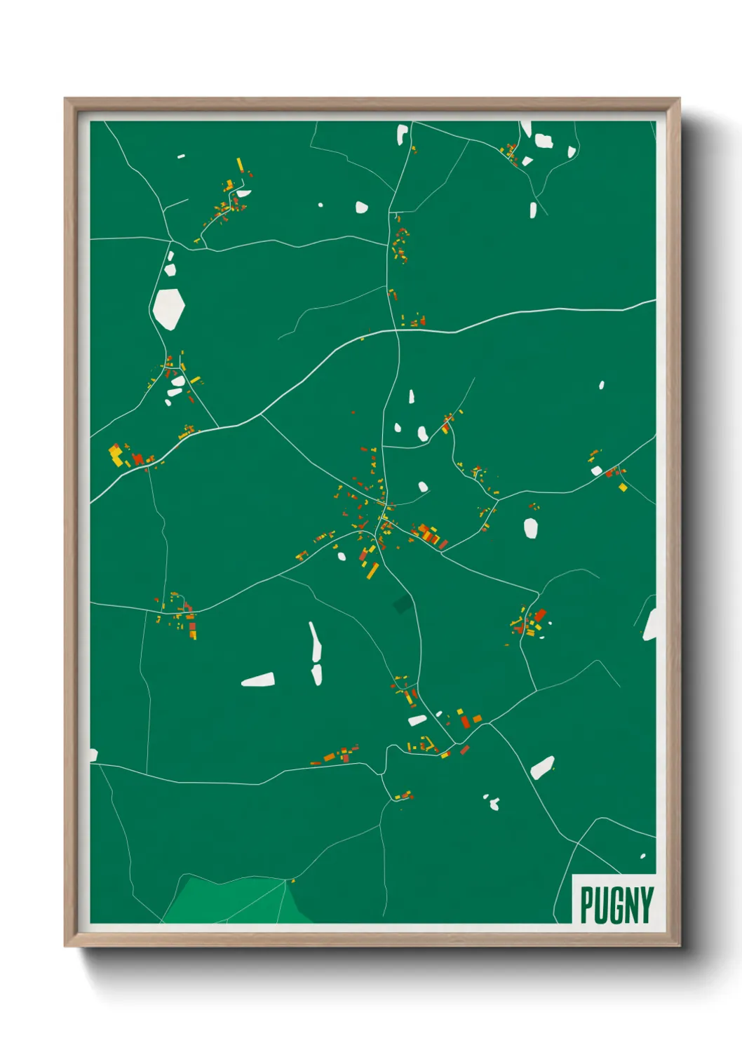 Une affiche de carte sur Pugny