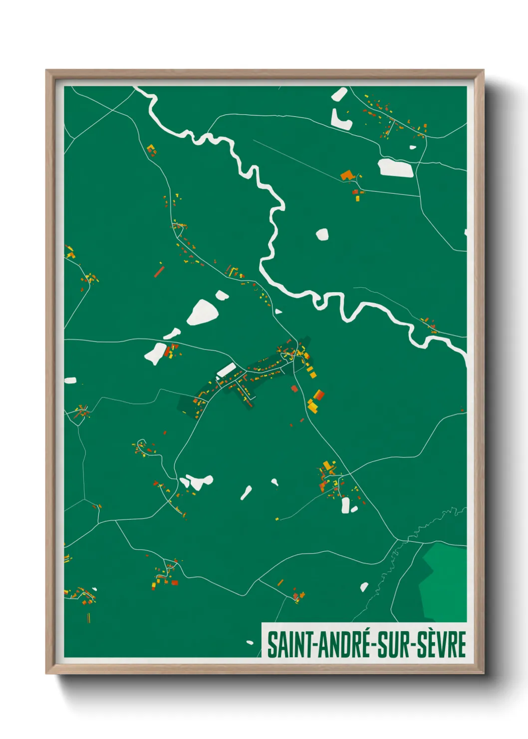 Une affiche de carte sur Saint-André-sur-Sèvre