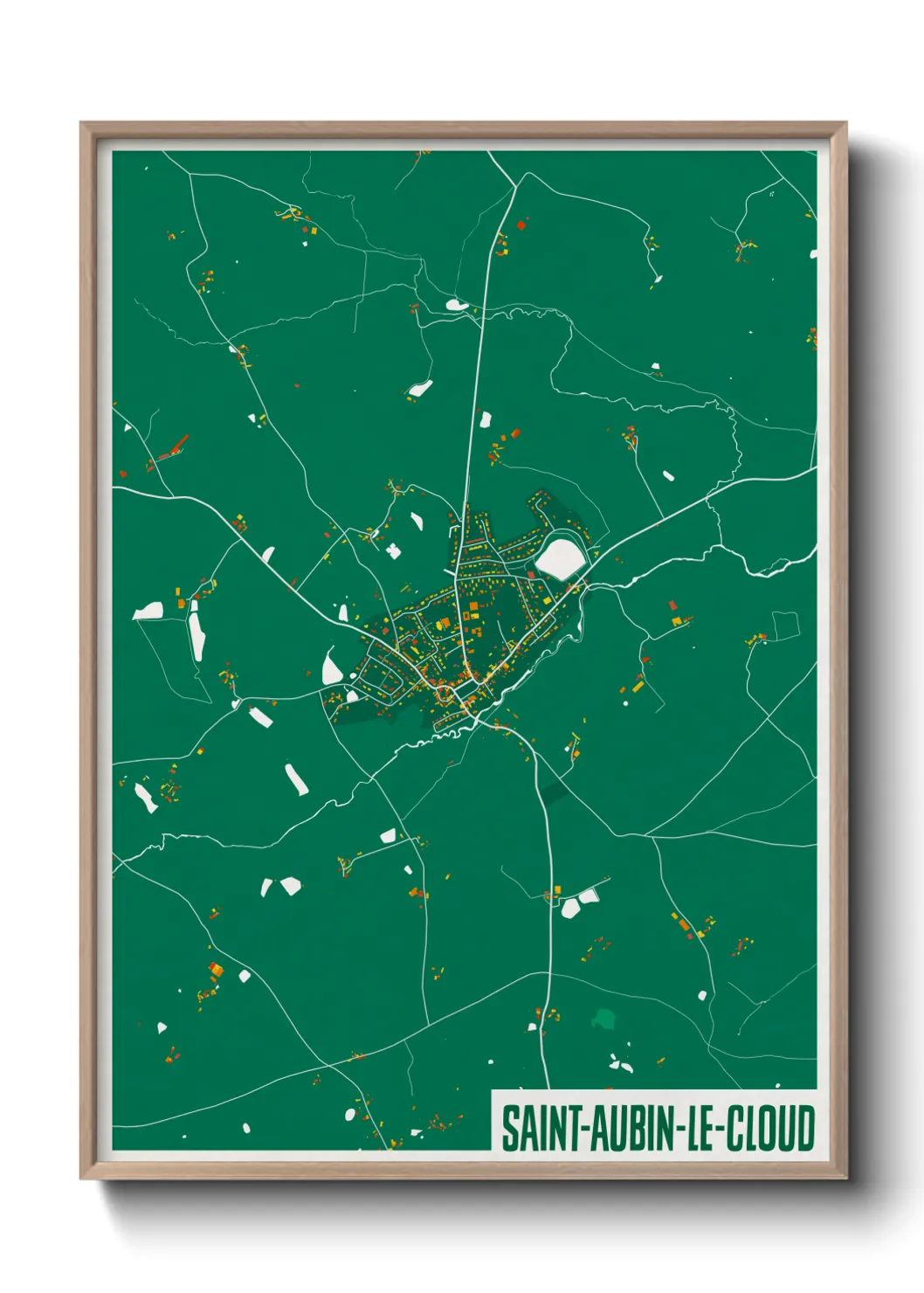 Une affiche de carte sur Saint-Aubin-le-Cloud