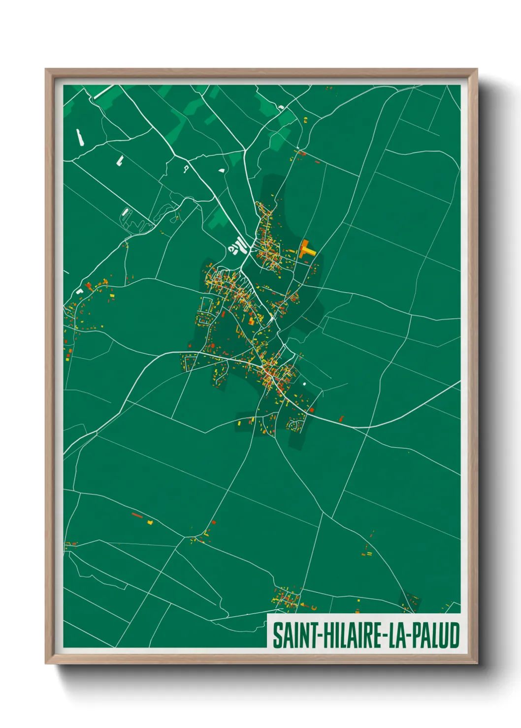 Une affiche de carte sur Saint-Hilaire-la-Palud