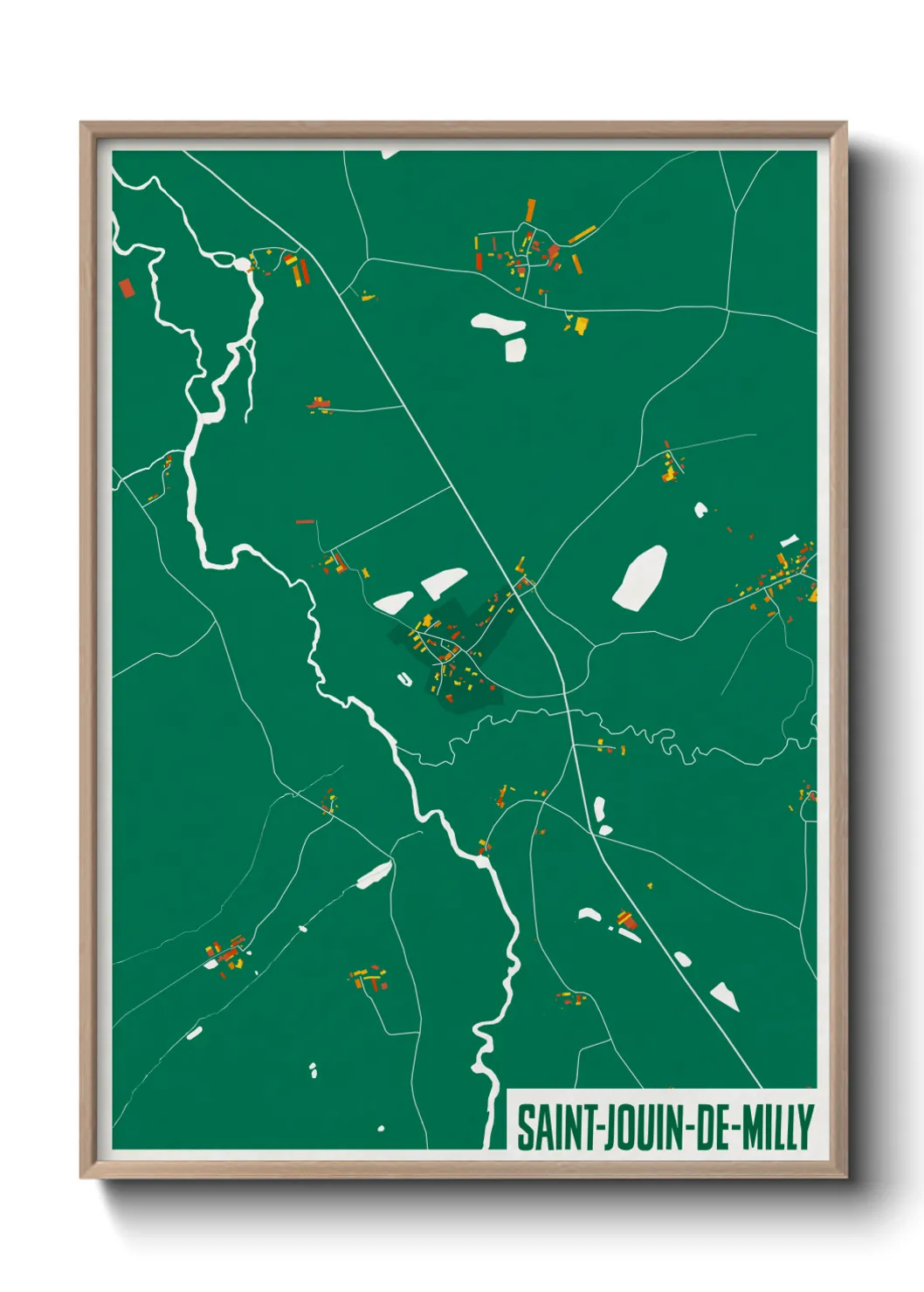 Une affiche de carte sur Saint-Jouin-de-Milly