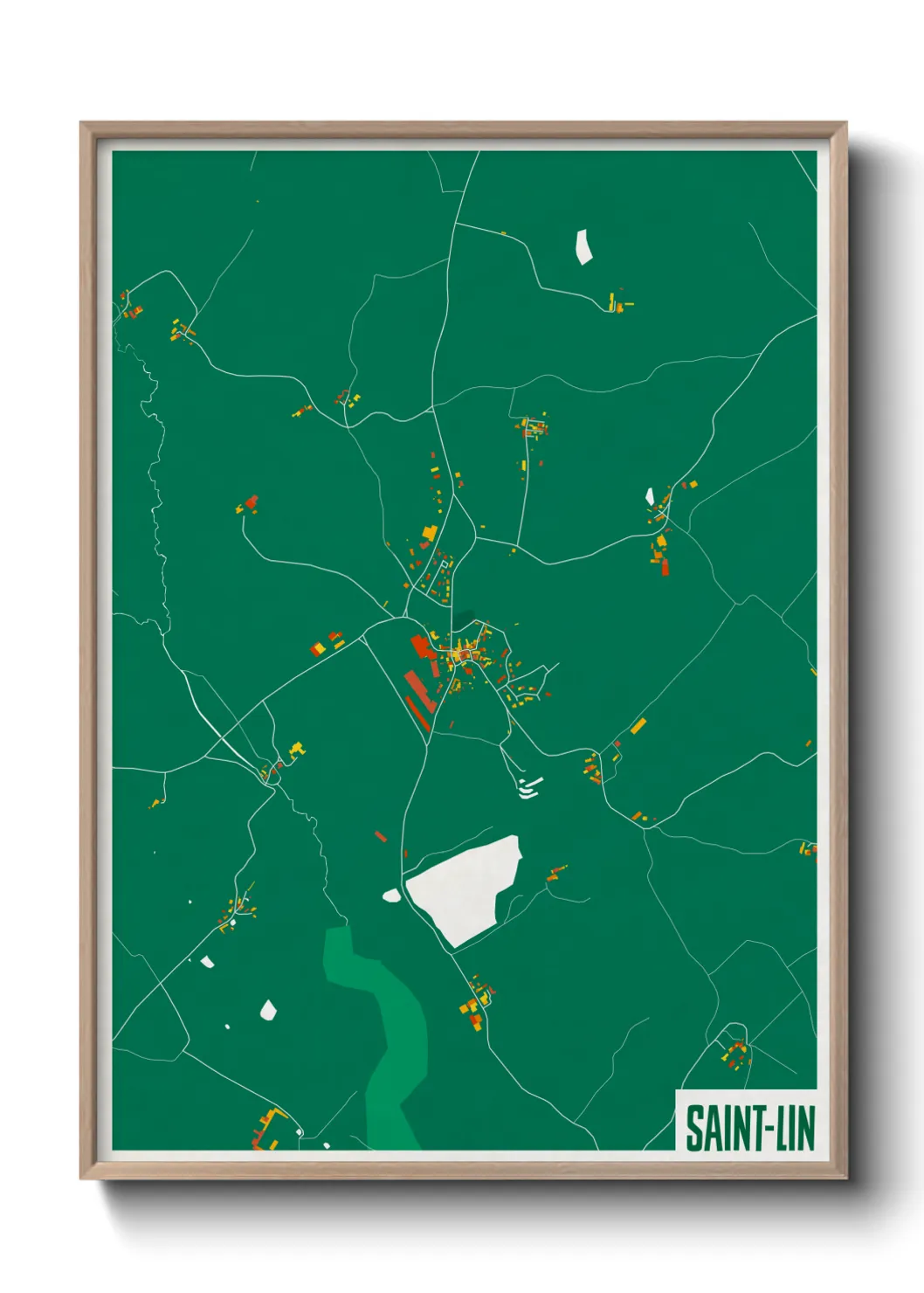 Une affiche de carte sur Saint-Lin