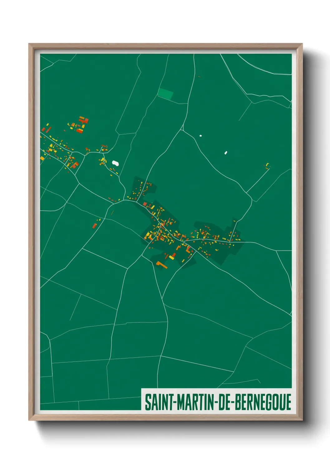 Une affiche de carte sur Saint-Martin-de-Bernegoue