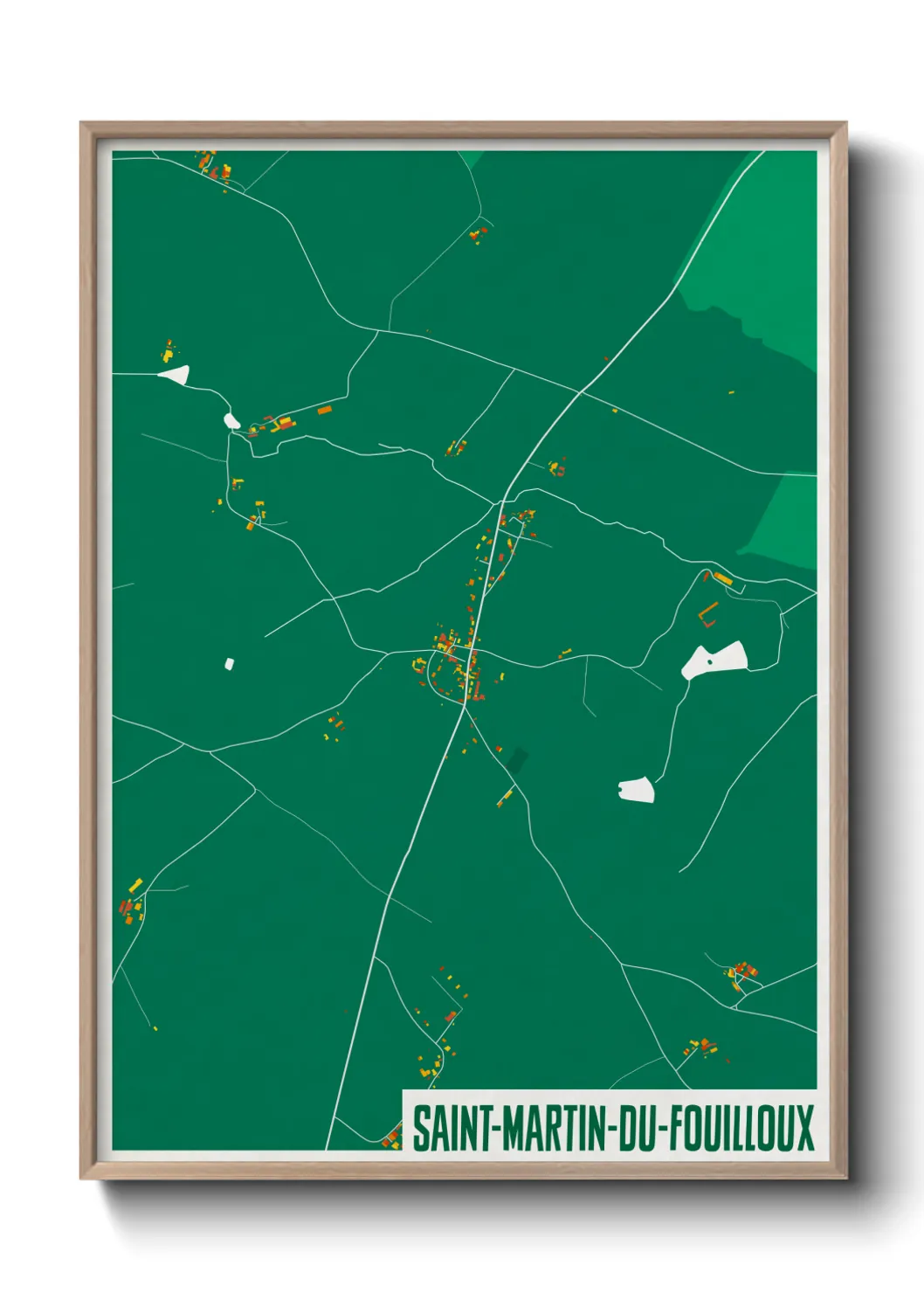 Une affiche de carte sur Saint-Martin-du-Fouilloux