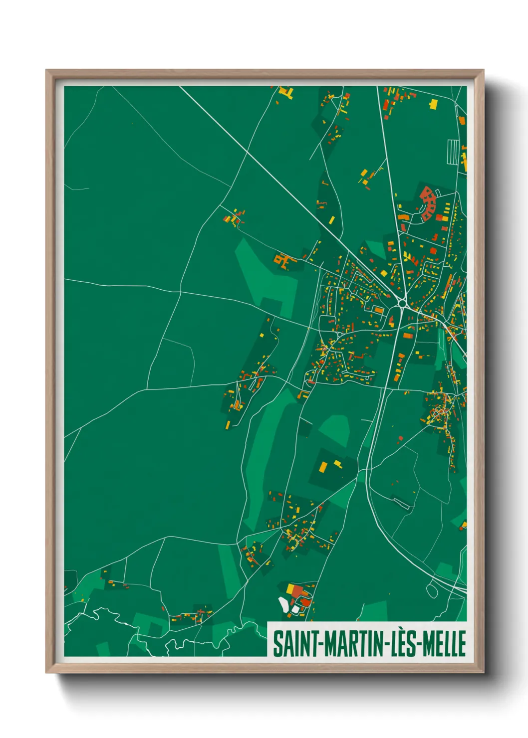 Une affiche de carte sur Saint-Martin-lès-Melle