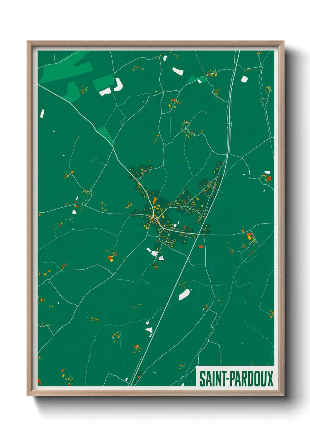 Une affiche de carte sur Saint-Pardoux