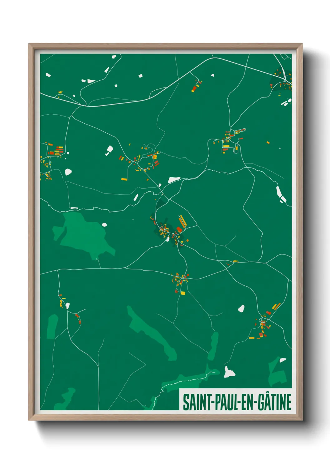 Une affiche de carte sur Saint-Paul-en-Gâtine