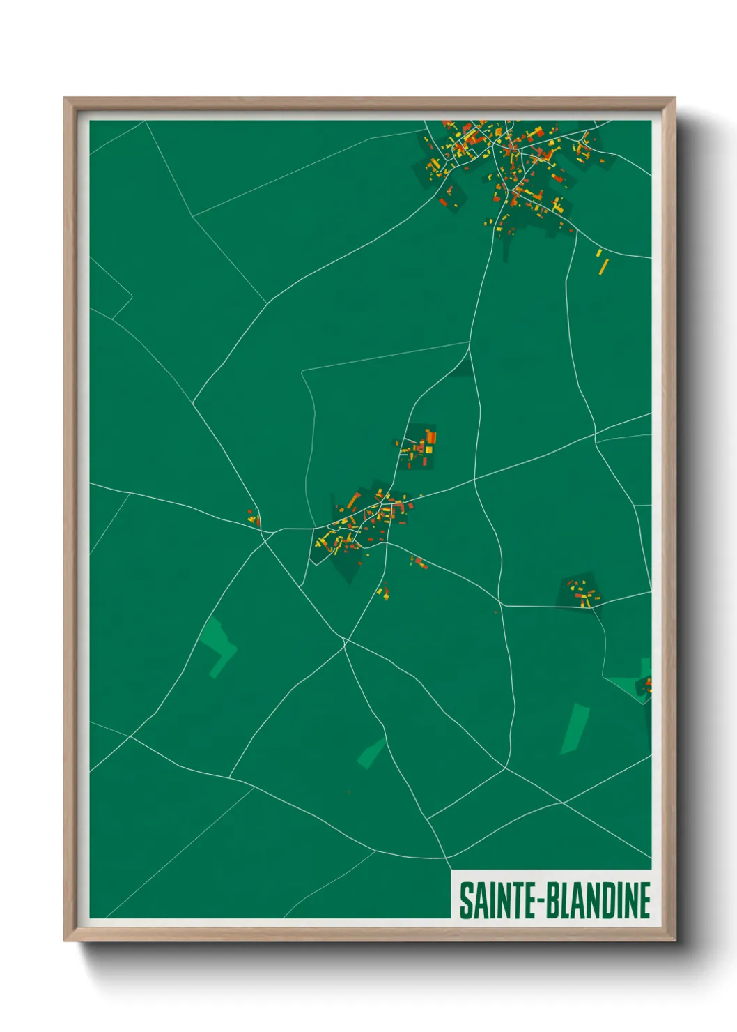 Une affiche de carte sur Sainte-Blandine