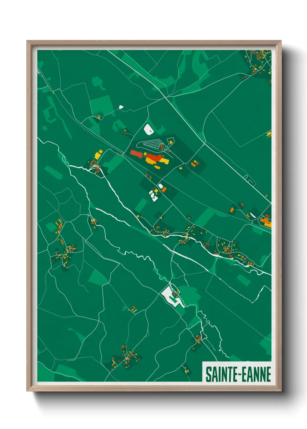 Une affiche de carte sur Sainte-Eanne