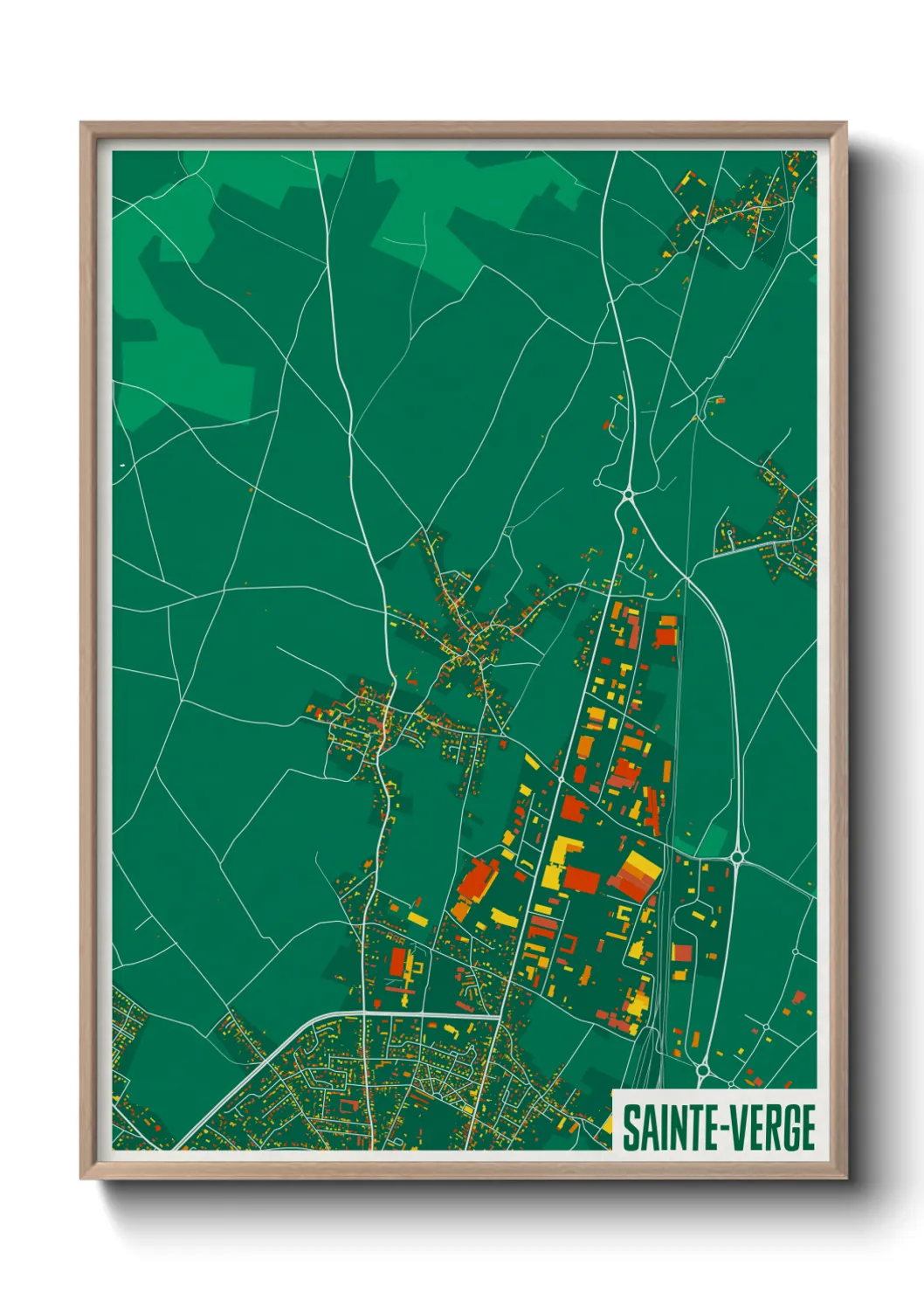 Une affiche de carte sur Sainte-Verge