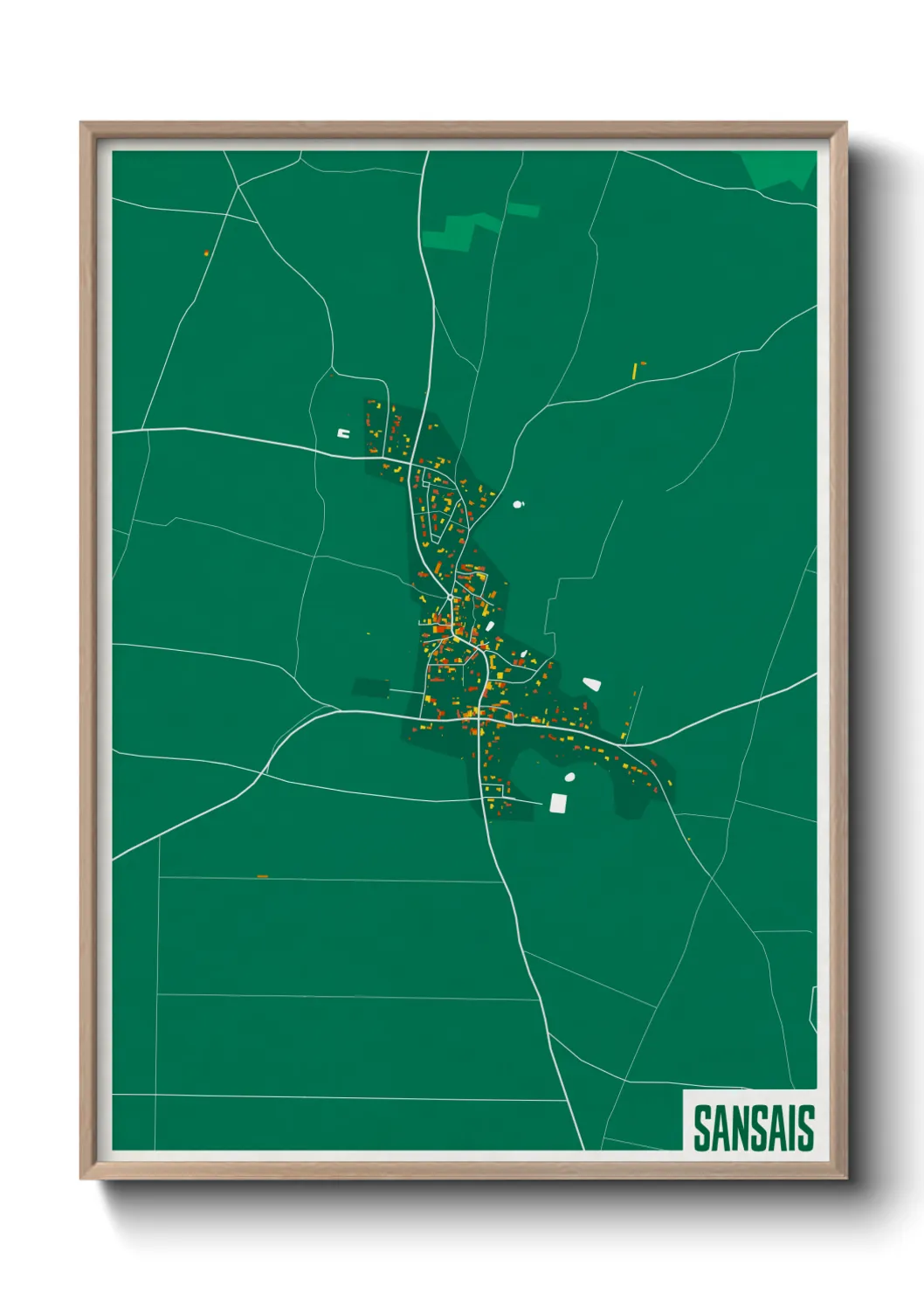 Une affiche de carte sur Sansais