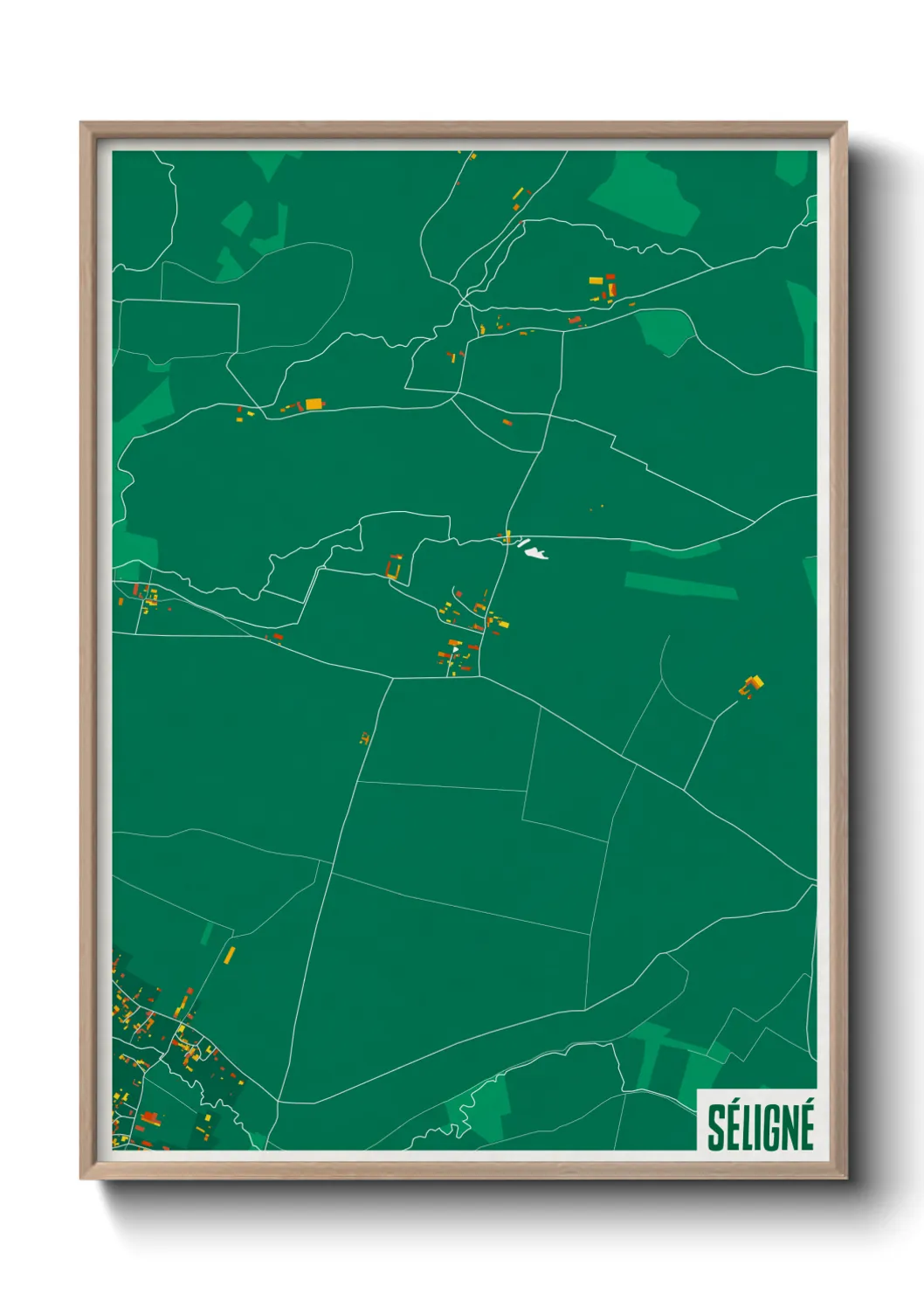 Une affiche de carte sur Séligné