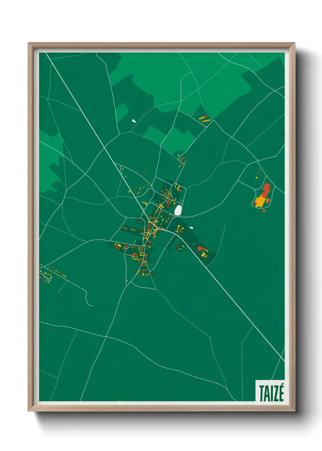 Une affiche de carte sur Taizé