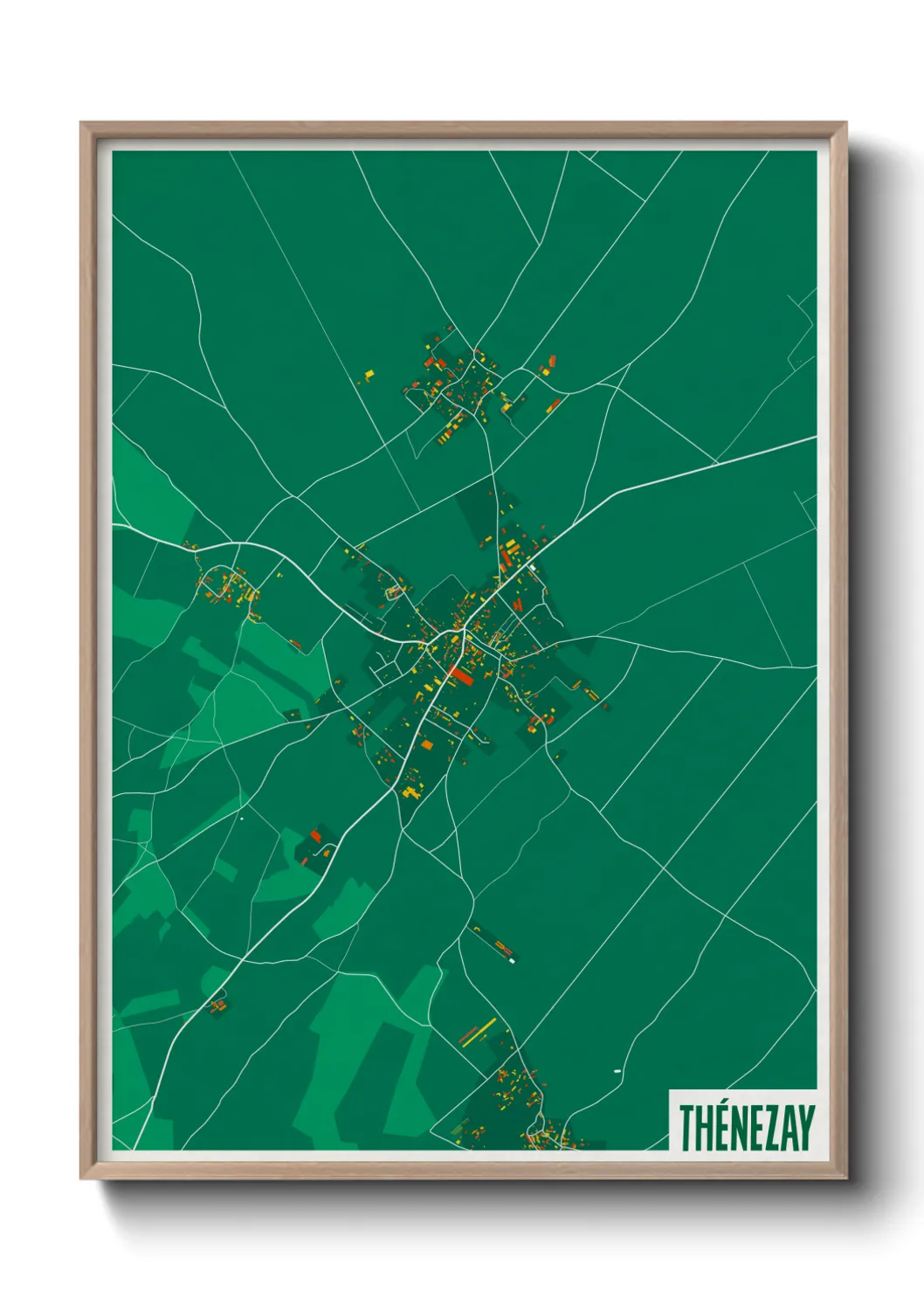Une affiche de carte sur Thénezay