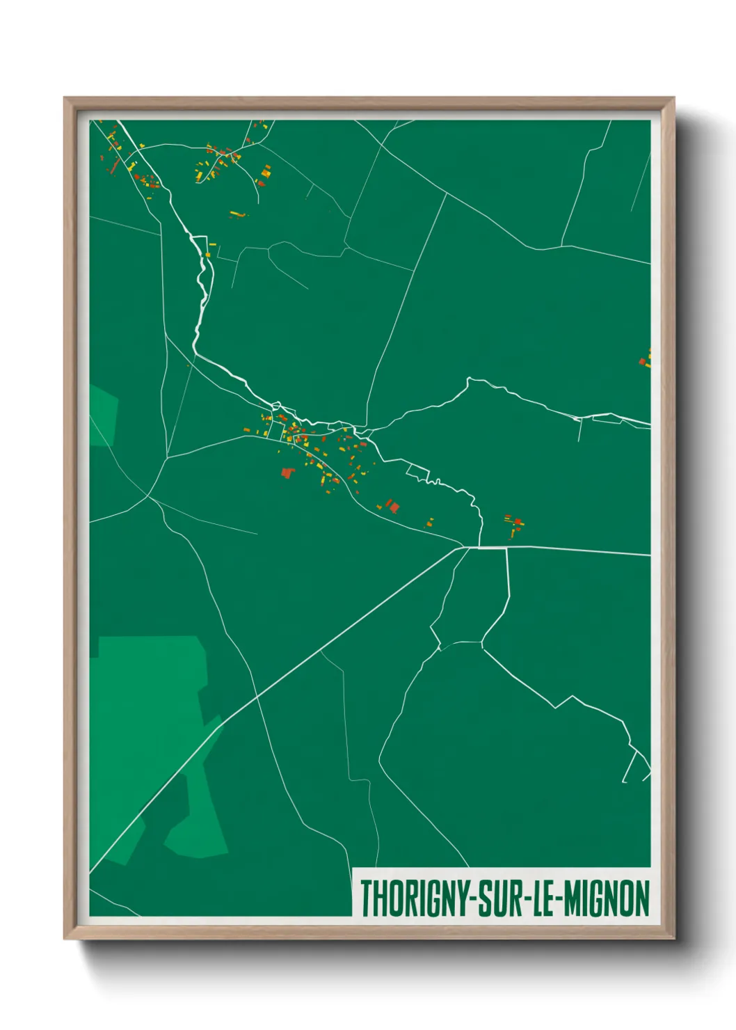 Une affiche de carte sur Thorigny-sur-le-Mignon