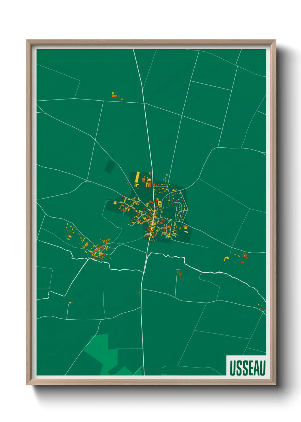 Une affiche de carte sur Usseau