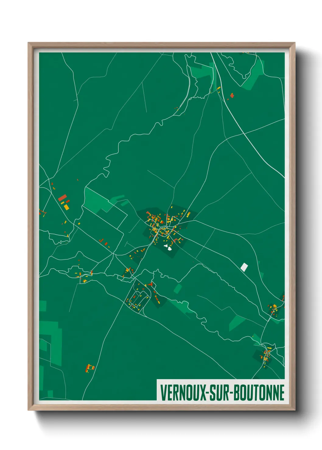 Une affiche de carte sur Vernoux-sur-Boutonne