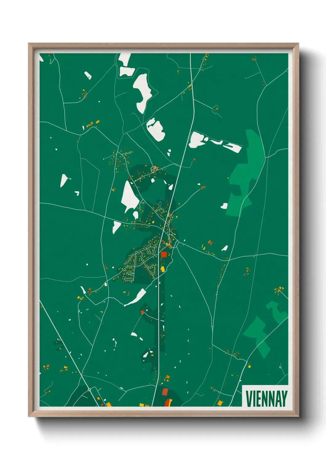 Une affiche de carte sur Viennay