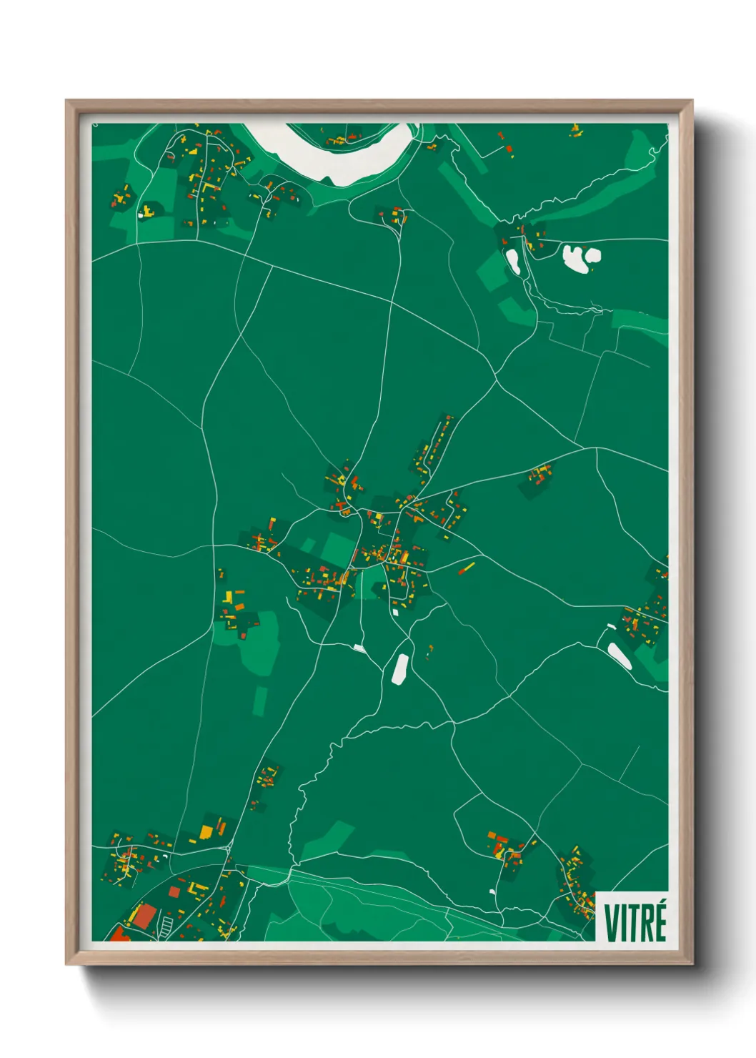 Une affiche de carte sur Vitré