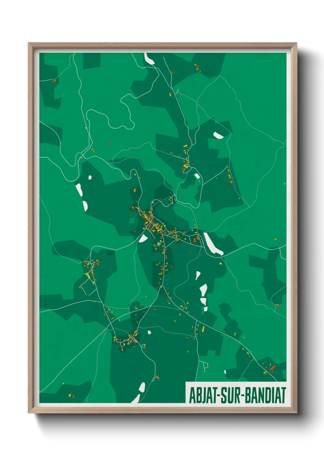 Une affiche de carte sur Abjat-sur-Bandiat