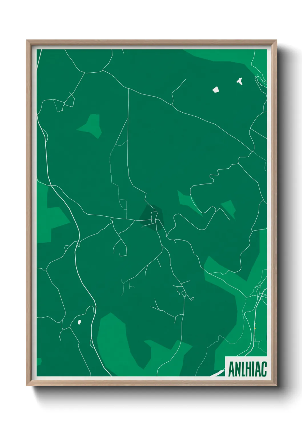 Une affiche de carte sur Anlhiac