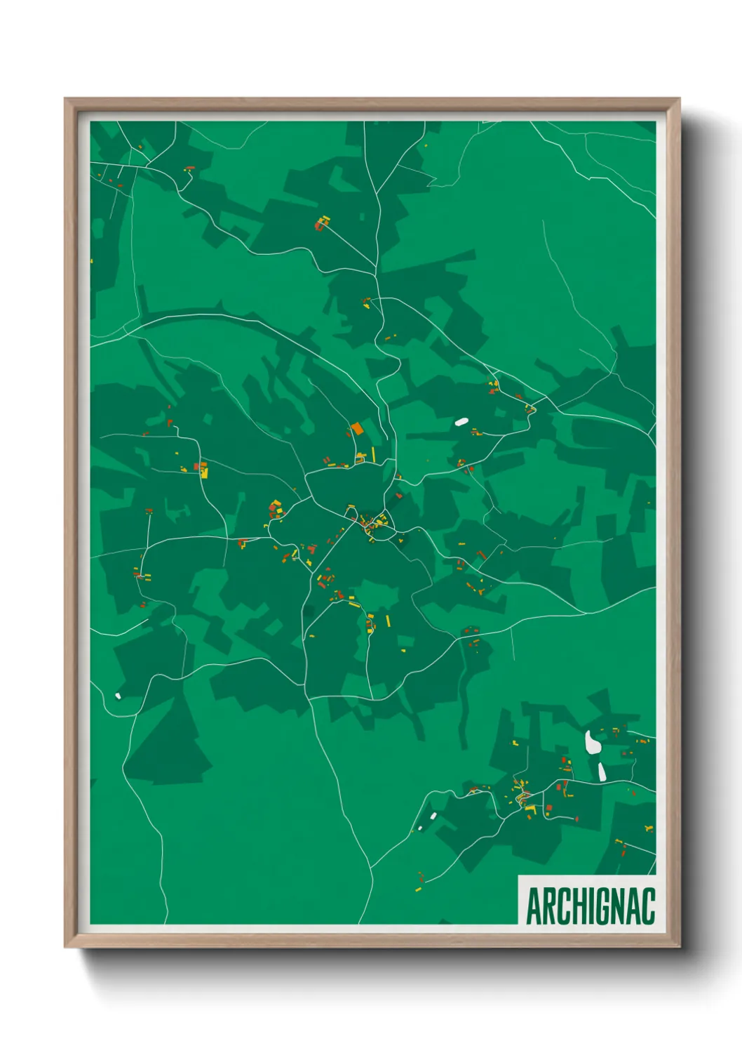 Une affiche de carte sur Archignac