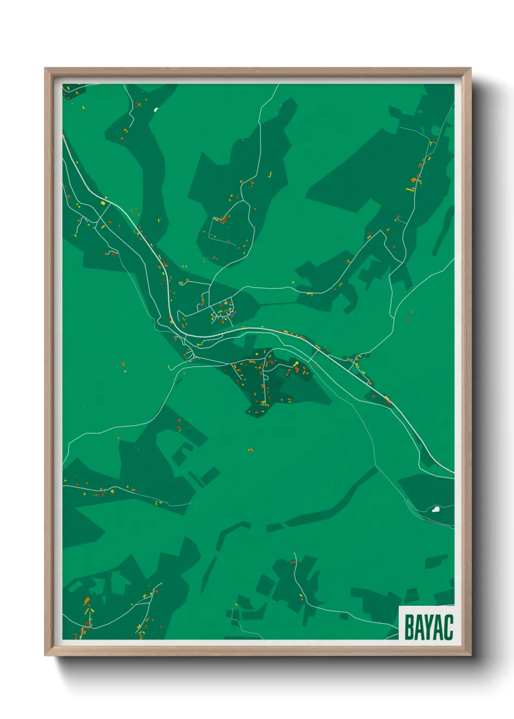 Une affiche de carte sur Bayac
