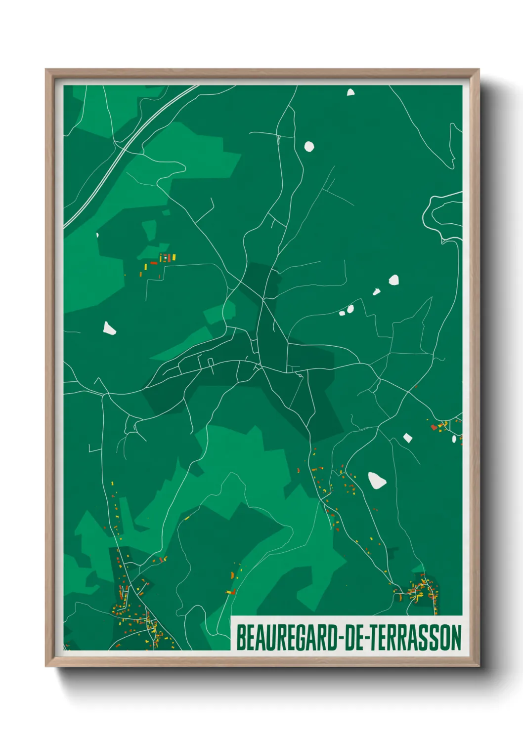 Une affiche de carte sur Beauregard-de-Terrasson