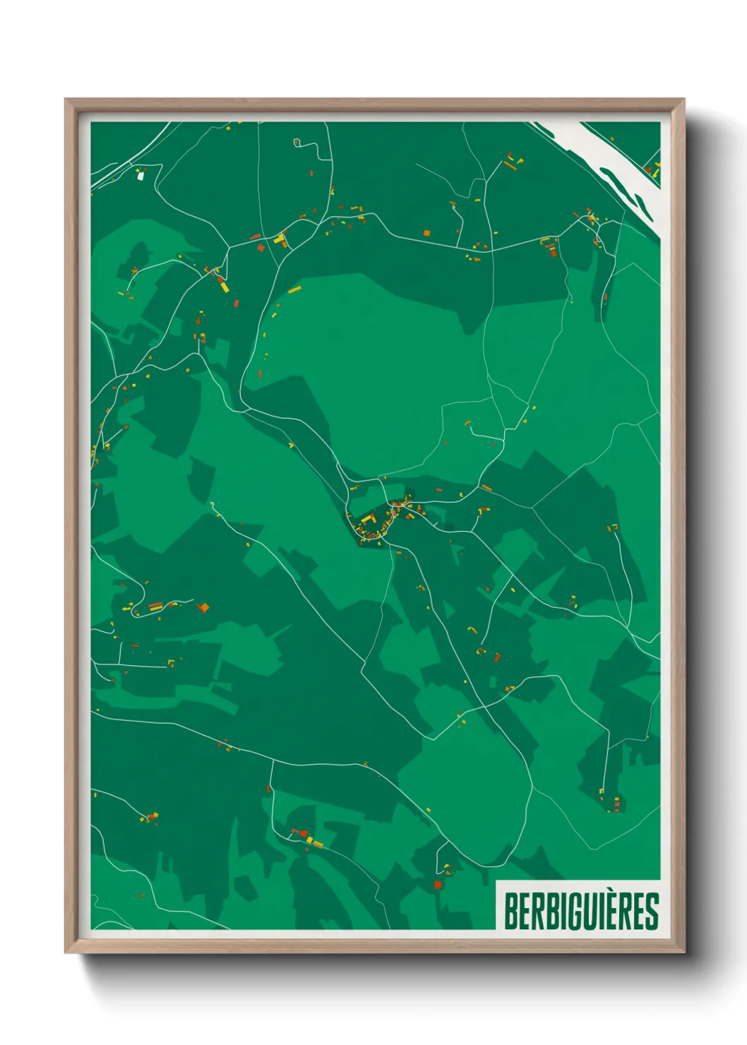 Une affiche de carte sur Berbiguières