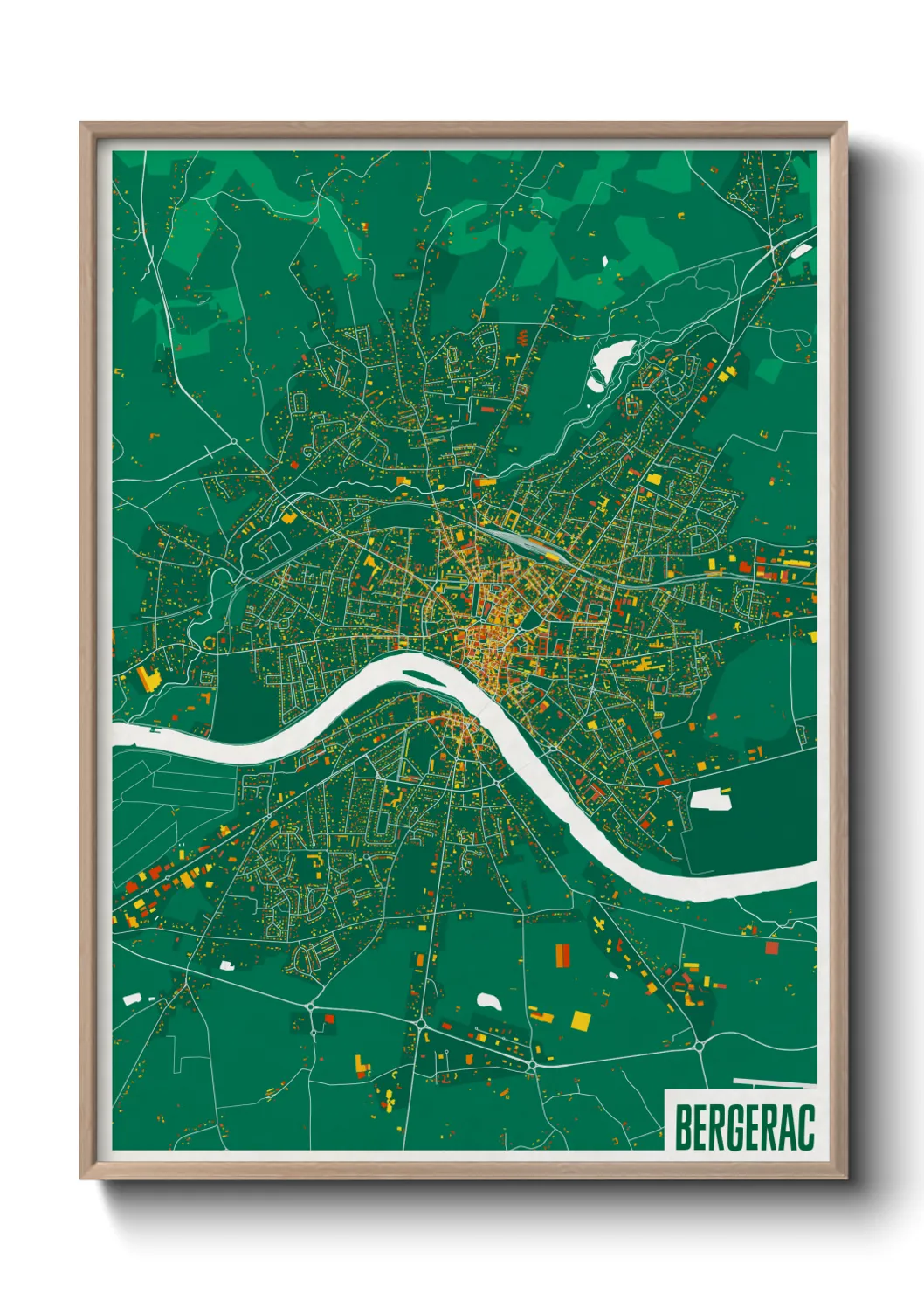 Une affiche de carte sur Bergerac