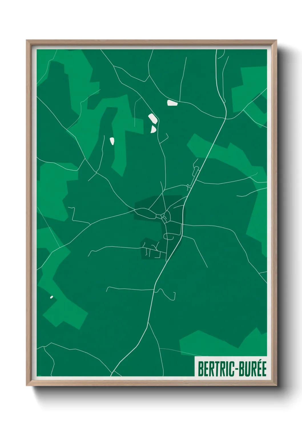 Une affiche de carte sur Bertric-Burée
