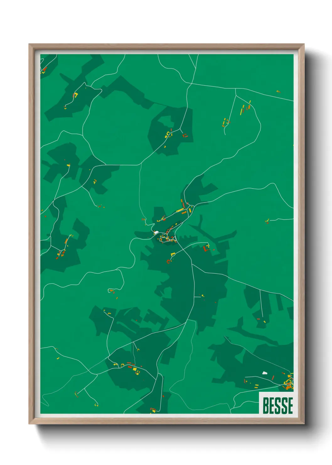 Une affiche de carte sur Besse