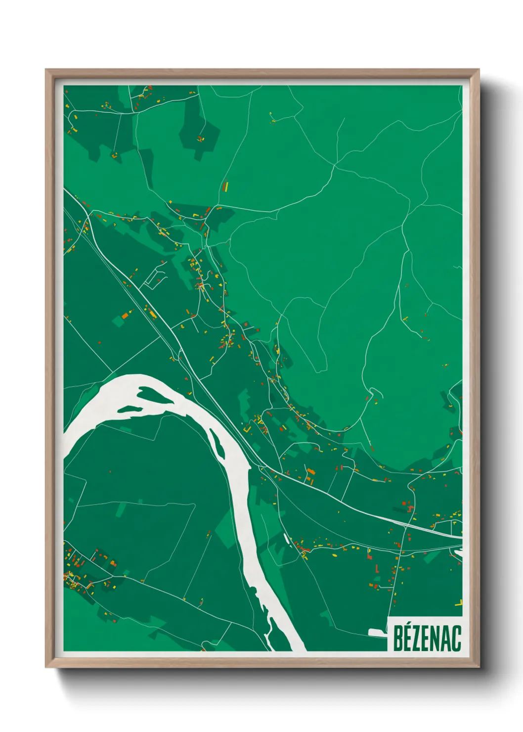 Une affiche de carte sur Bézenac