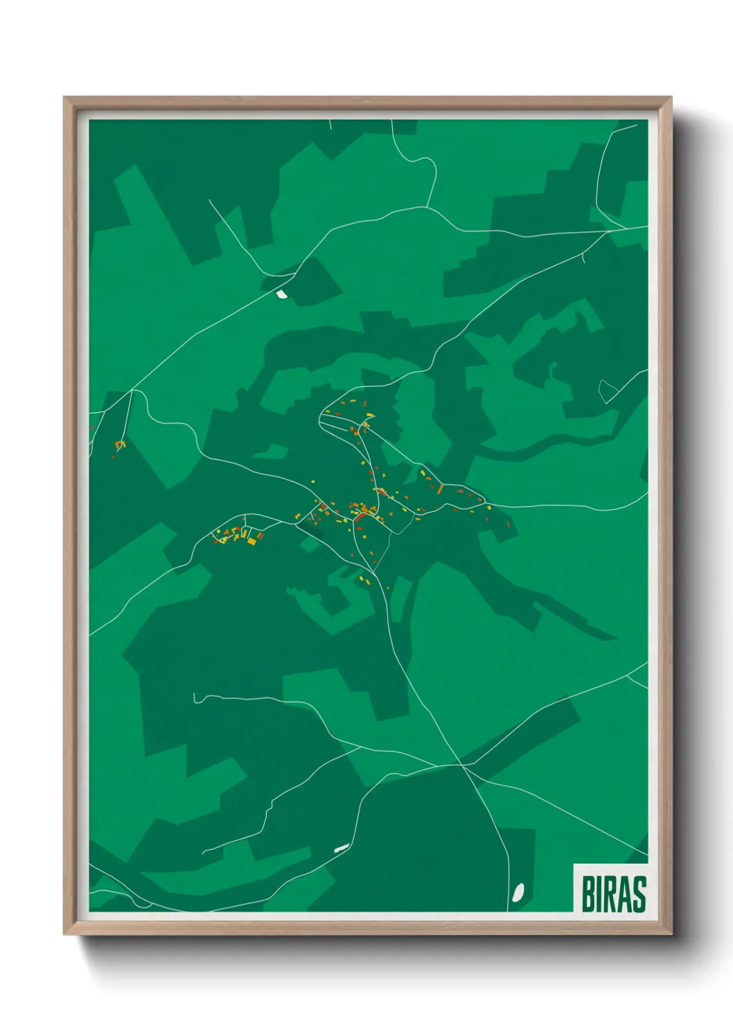 Une affiche de carte sur Biras