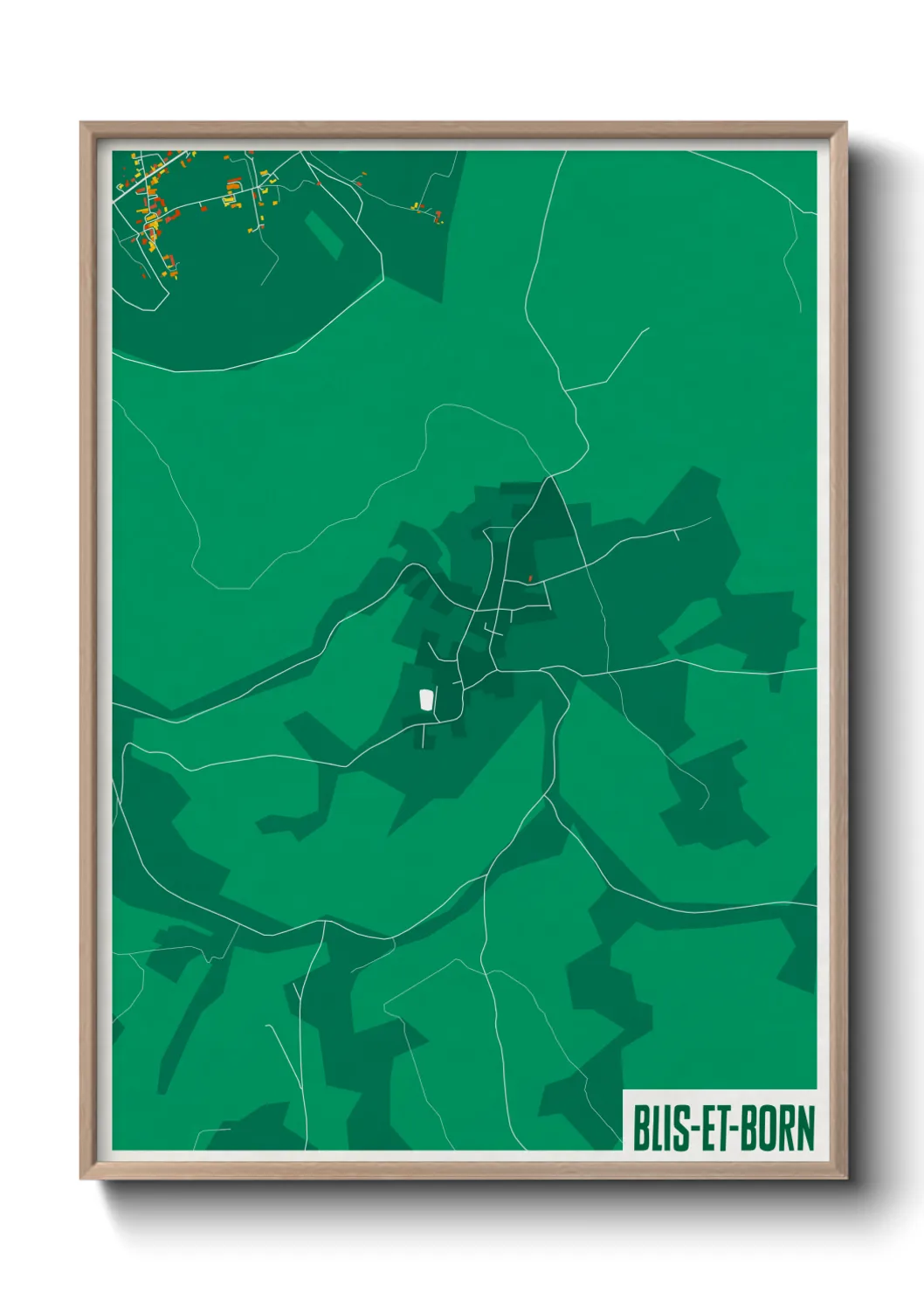 Une affiche de carte sur Blis-et-Born