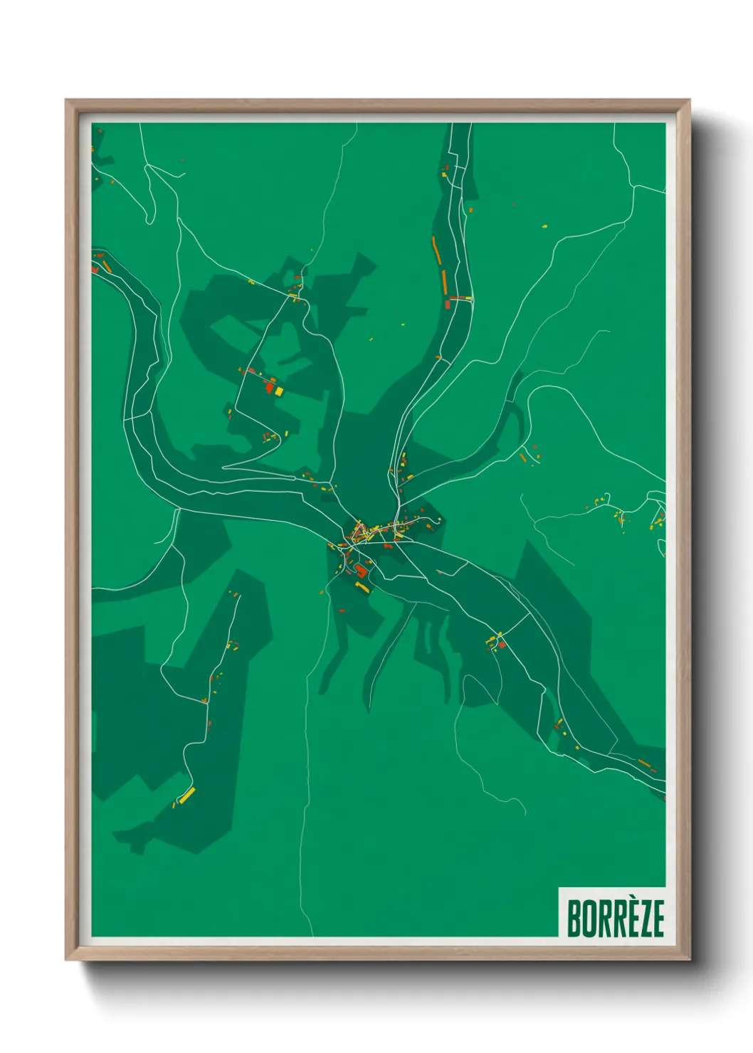Une affiche de carte sur Borrèze