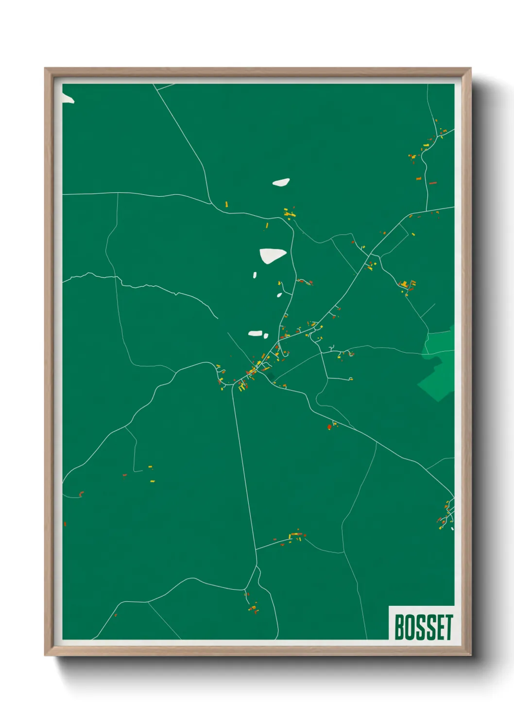 Une affiche de carte sur Bosset