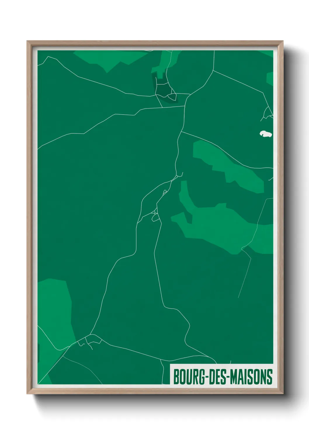 Une affiche de carte sur Bourg-des-Maisons