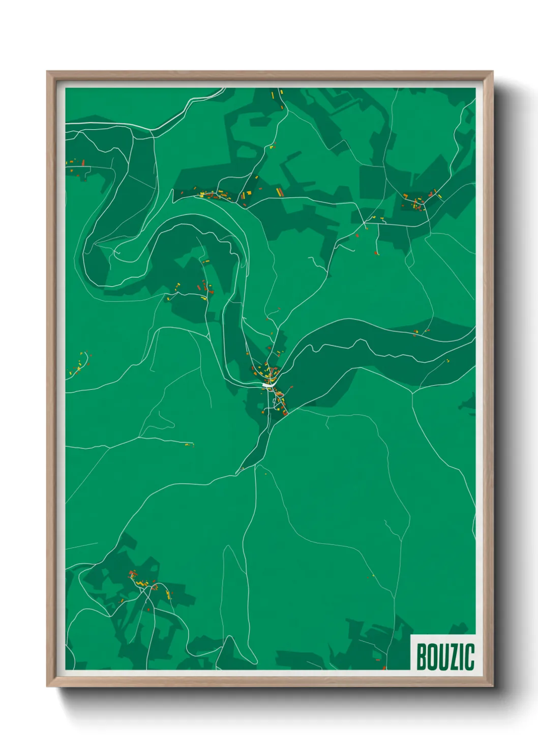 Une affiche de carte sur Bouzic